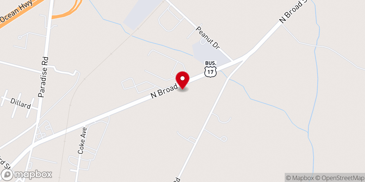 Map showing location of Edenton Chowan Food Pantry