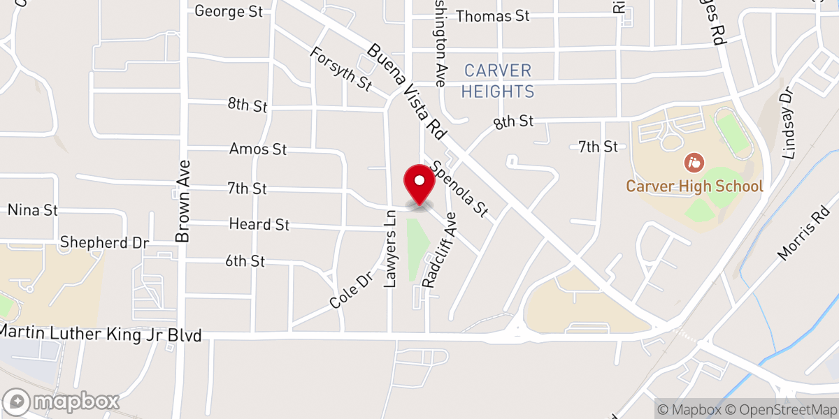 Map showing location of Pleasant Grove Baptist Church