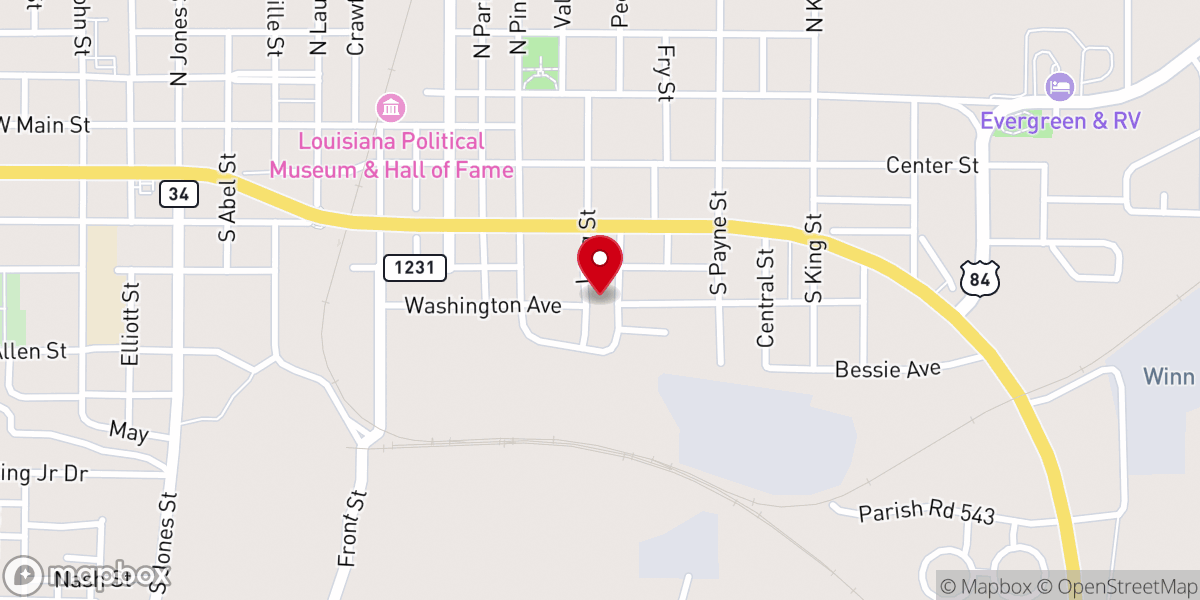 Map showing location of Pilgrim Rest Baptist Church