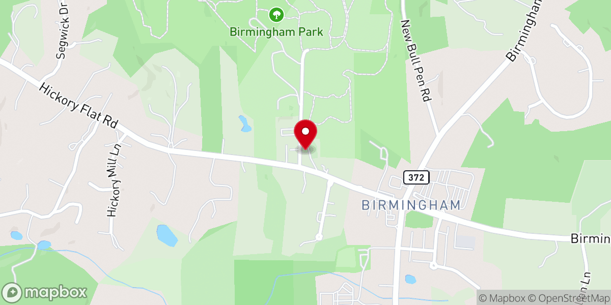 Map showing location of Birmingham Baptist Church