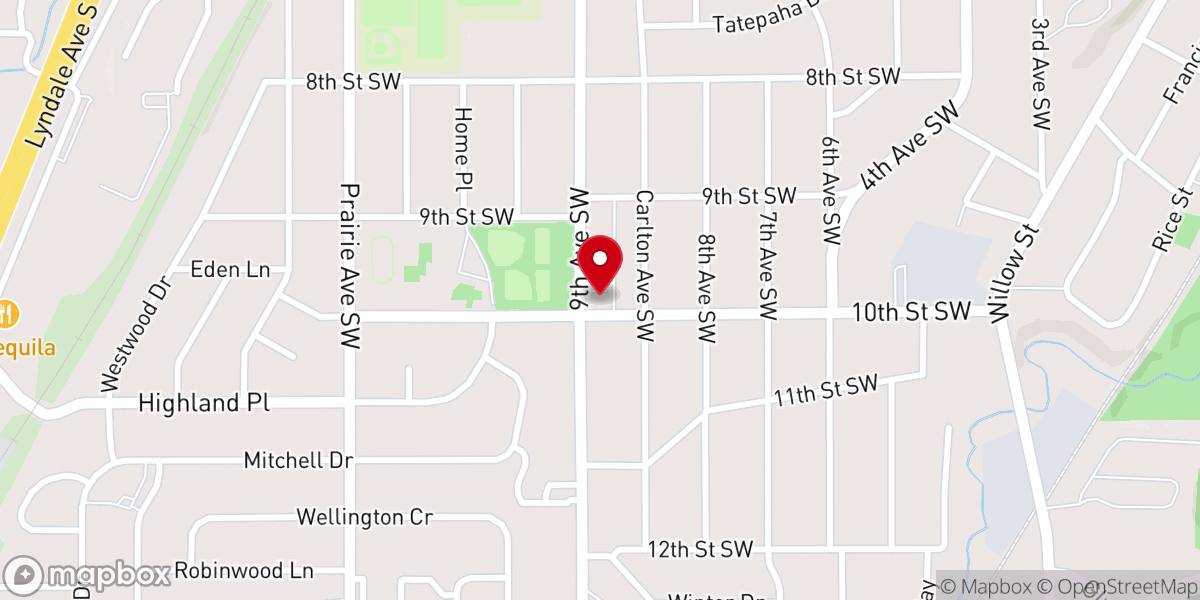 Map showing location of Church of Christ