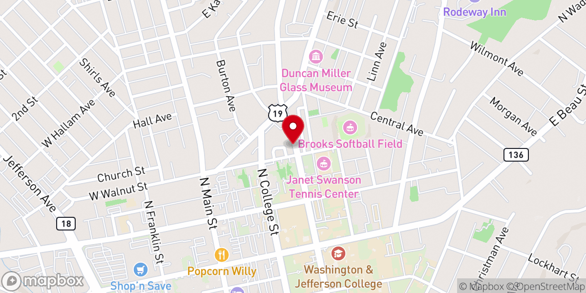 Map showing location of Lords Church of Washington PA