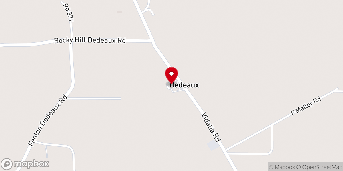 Map showing location of Sacred Heart Church Dedeaux