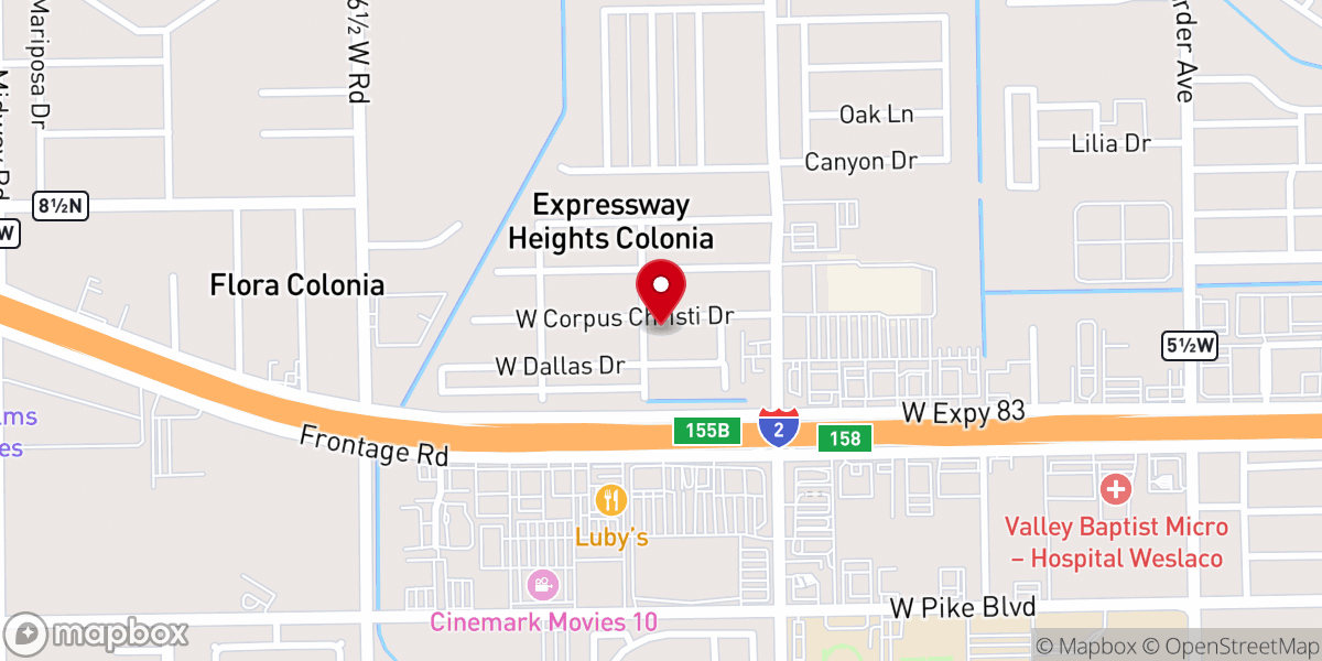 Map showing location of Nuestra Senora de Guadalupe