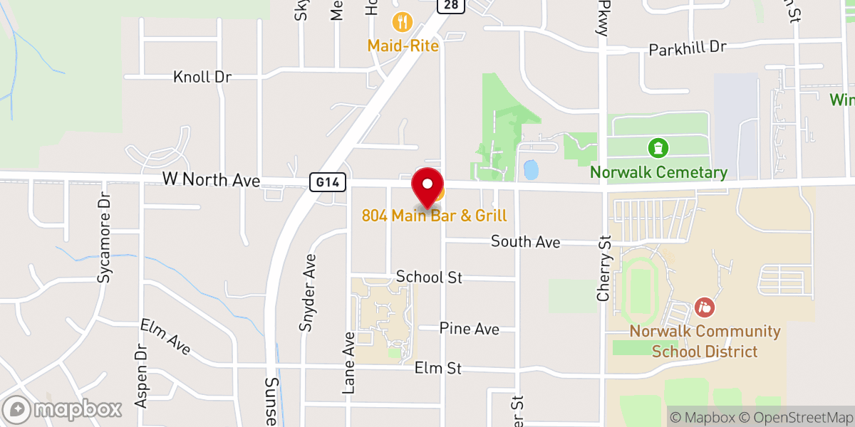 Map showing location of Norwalk Christian Church (Disciples of Christ)