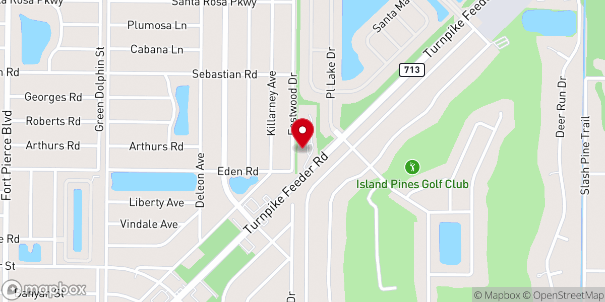 Map showing location of Lakewood Park United Methodist Church