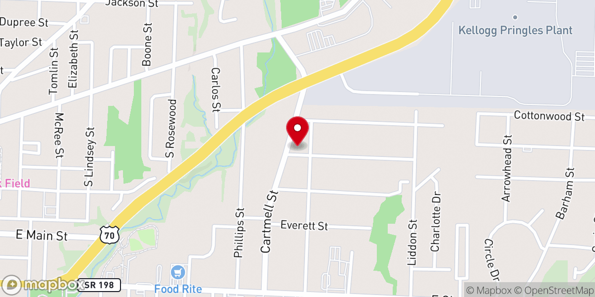 Map showing location of New Greater Bethel AME Church
