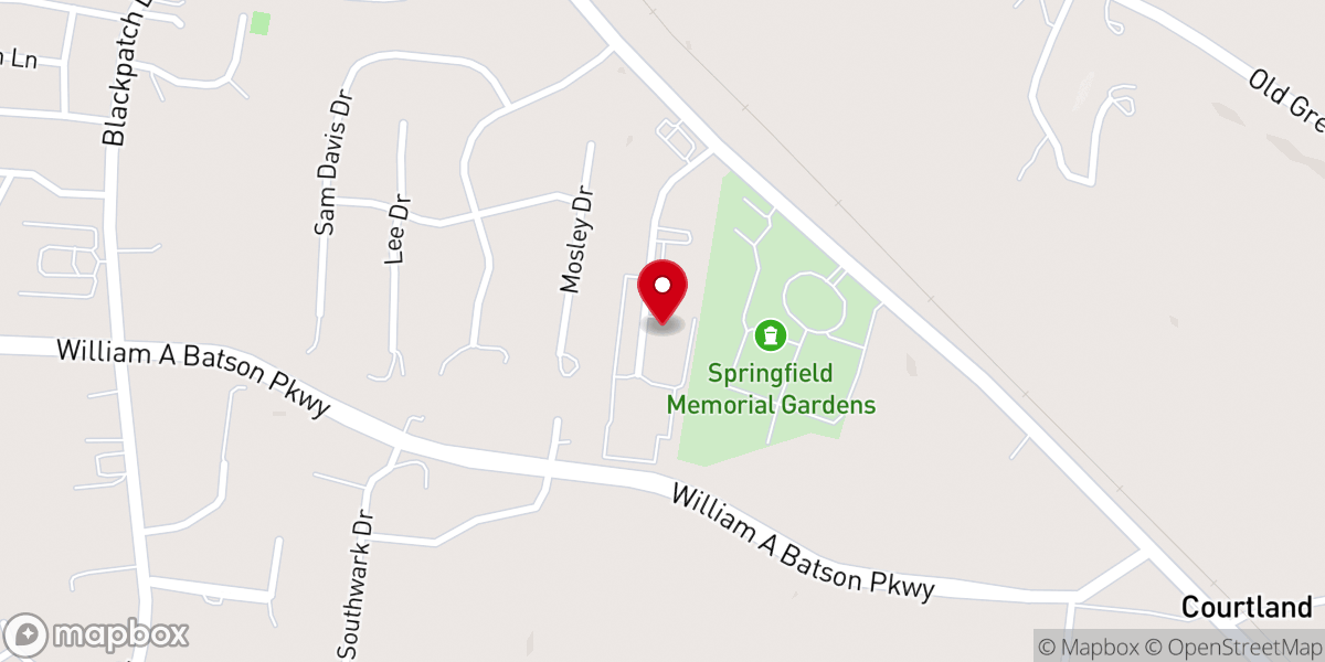 Map showing location of South Haven Baptist Church