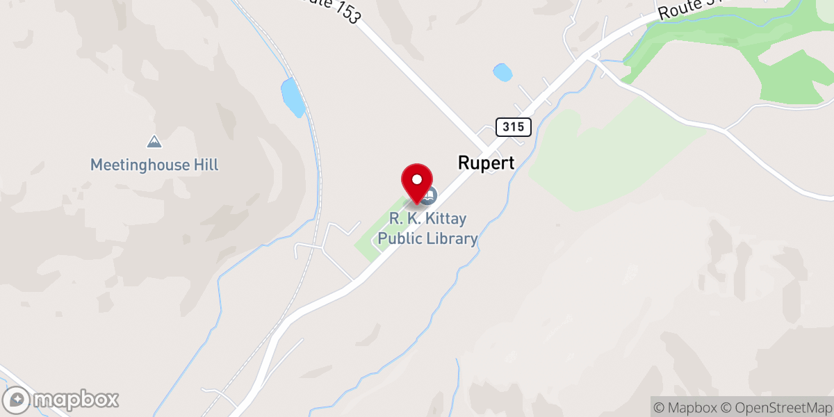 Map showing location of Congregational Church of Rupert