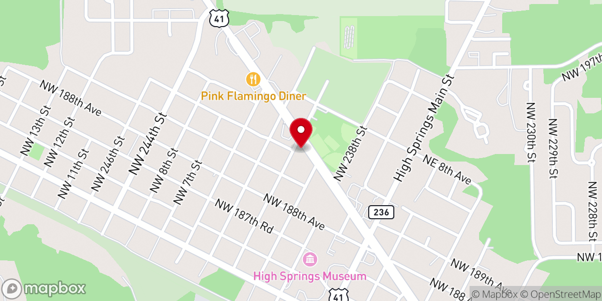 Map showing location of High Springs Garden Club