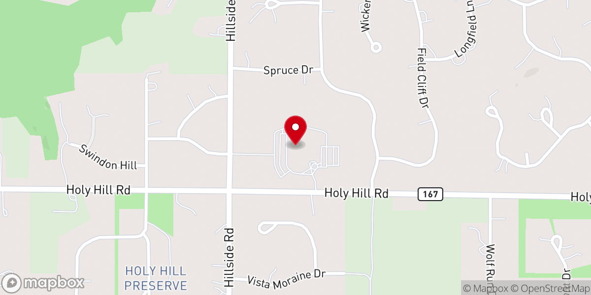 Map showing location of Northbrook Church