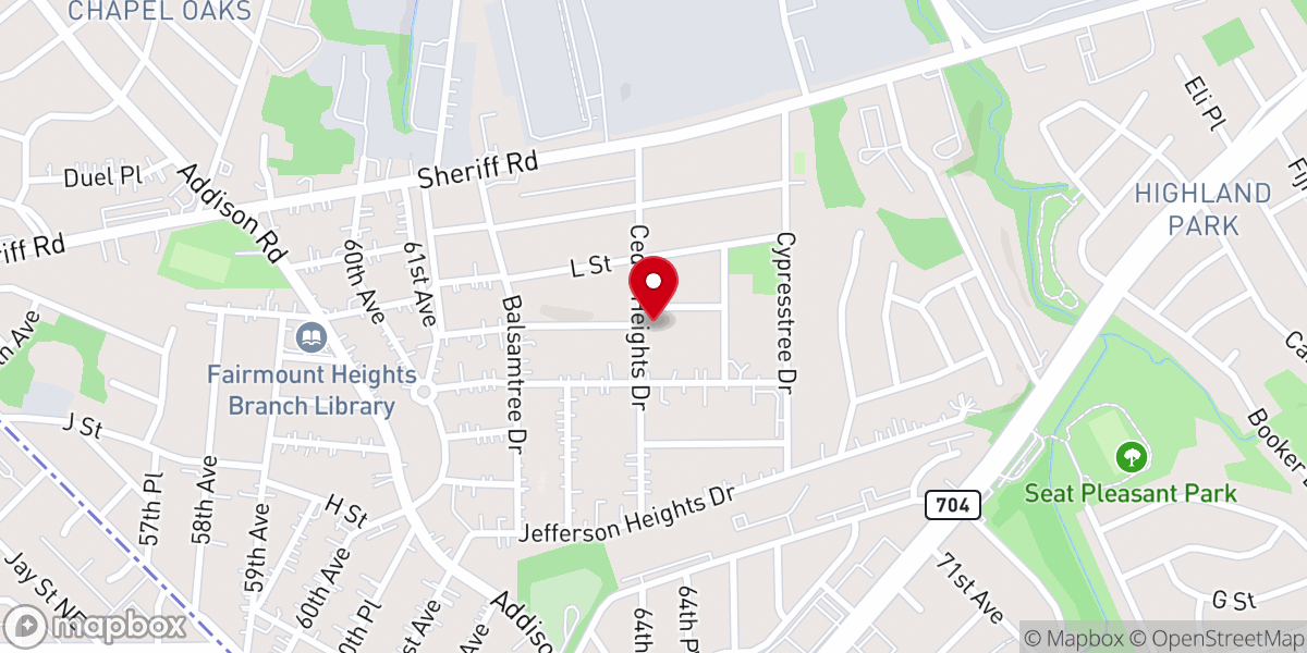 Map showing location of St Matthew CME Church