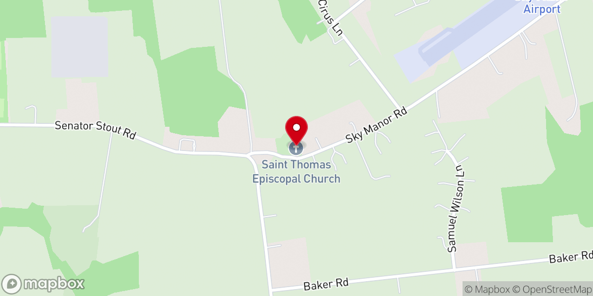 Map showing location of St Thomas Episcopal Church