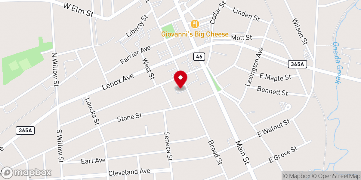 Map showing location of Oneida Seventh Day Adventist Church