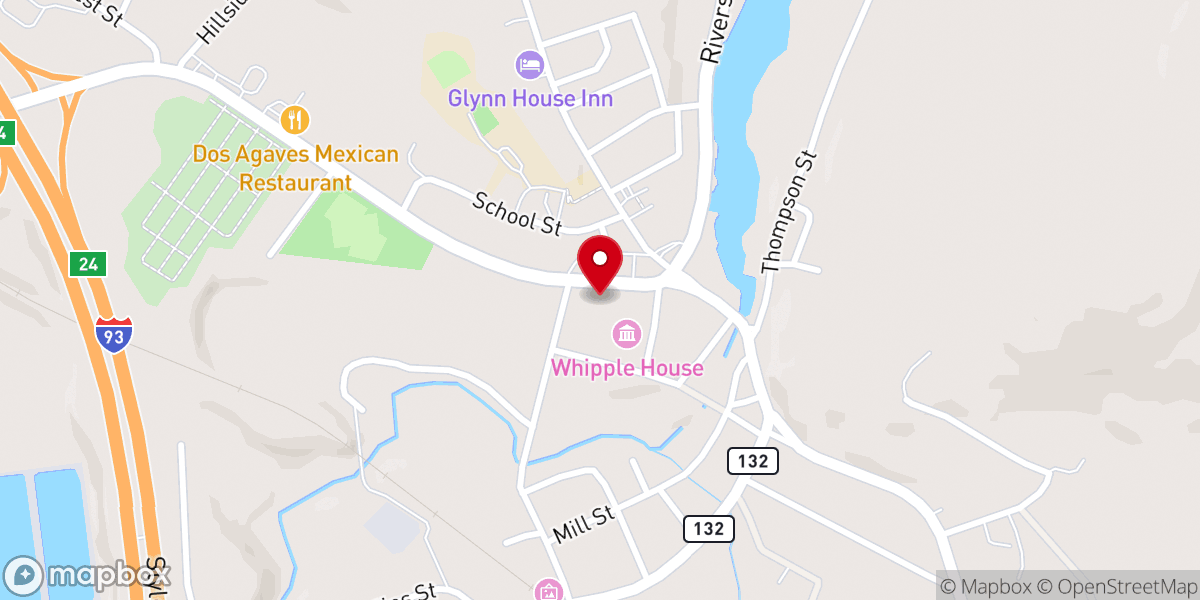 Map showing location of Ashland Community Church