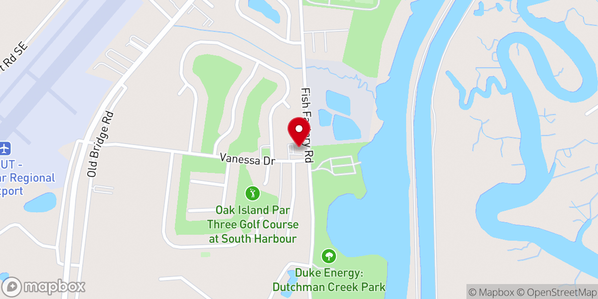 Map showing location of Shoreline Baptist Church