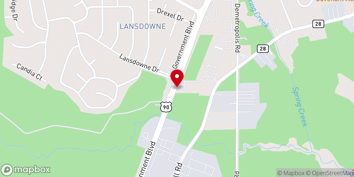 Map showing location of Our Savior Lutheran Church