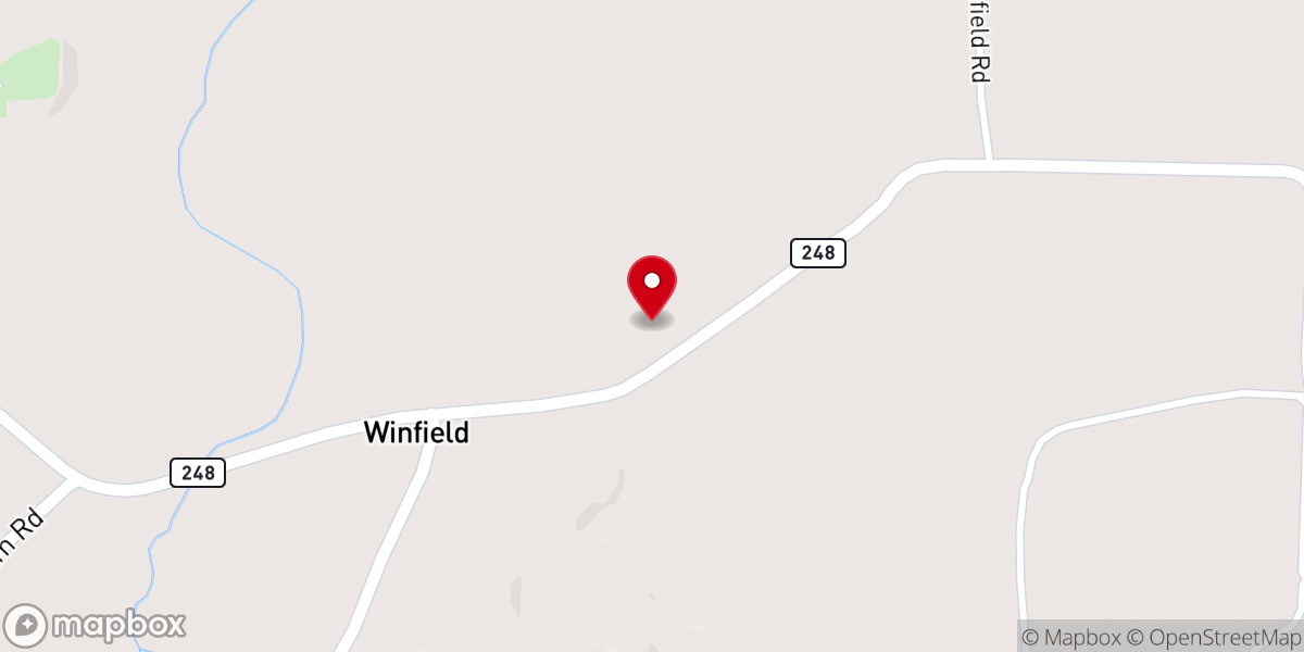 Map showing location of Winfield Baptist Church