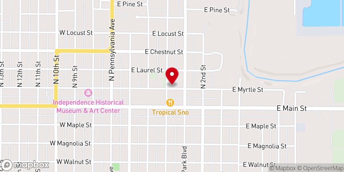 Map showing location of St Andrew Catholic Church