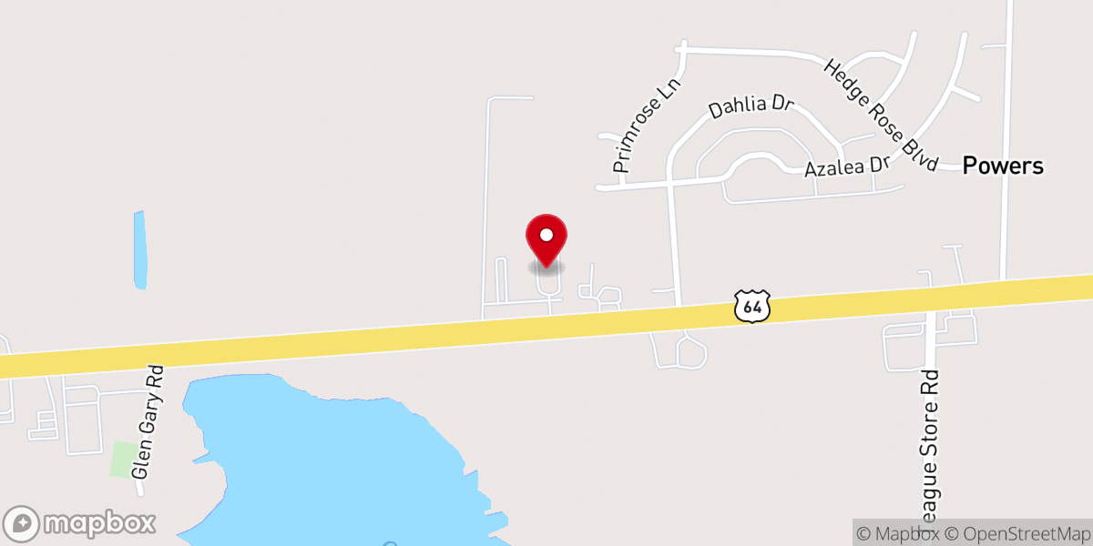 Map showing location of Fayette Baptist Church