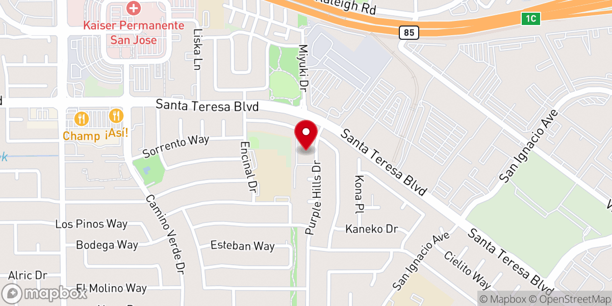 Map showing location of Blossom Valley Bible Church
