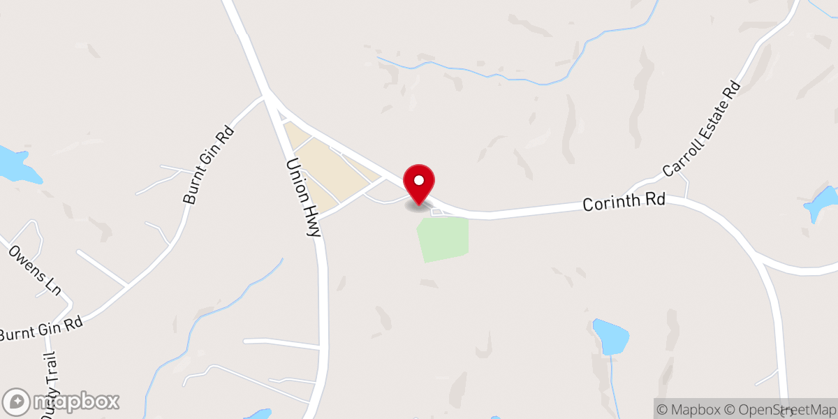 Map showing location of Corinth Baptist Church