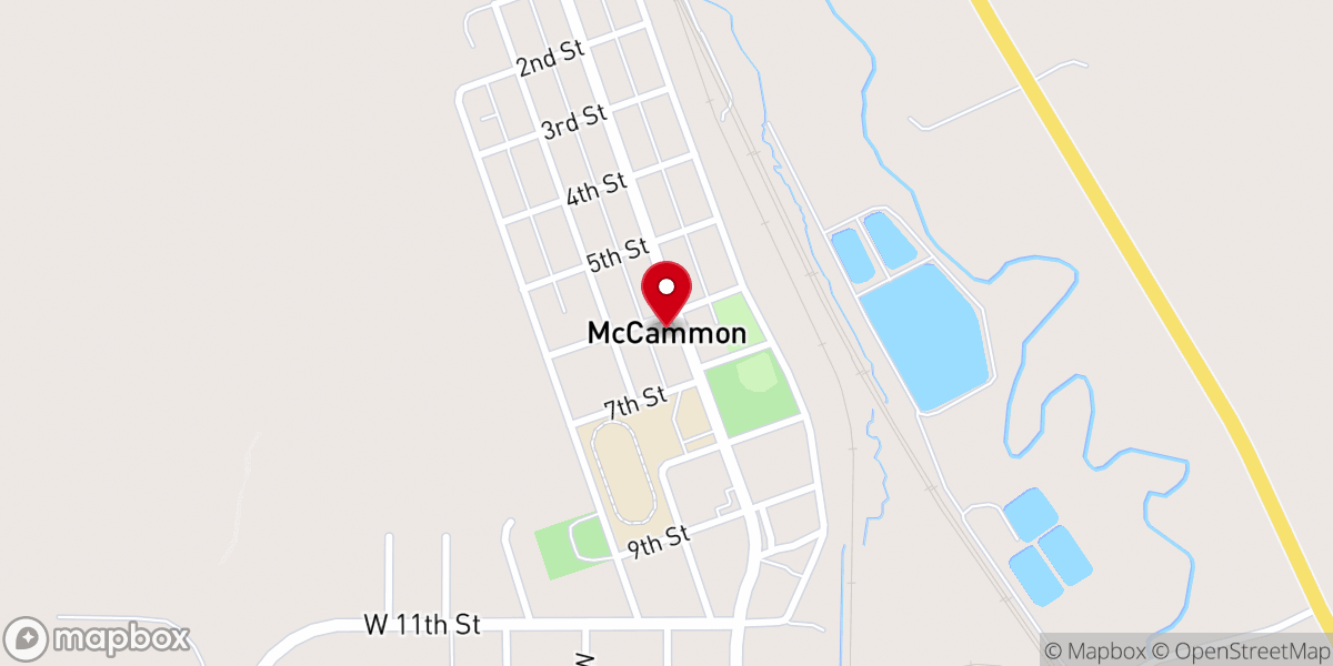 Map showing location of McCammon