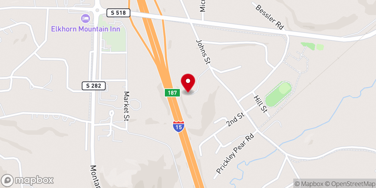 Map showing location of South Hills Baptist Fellowship