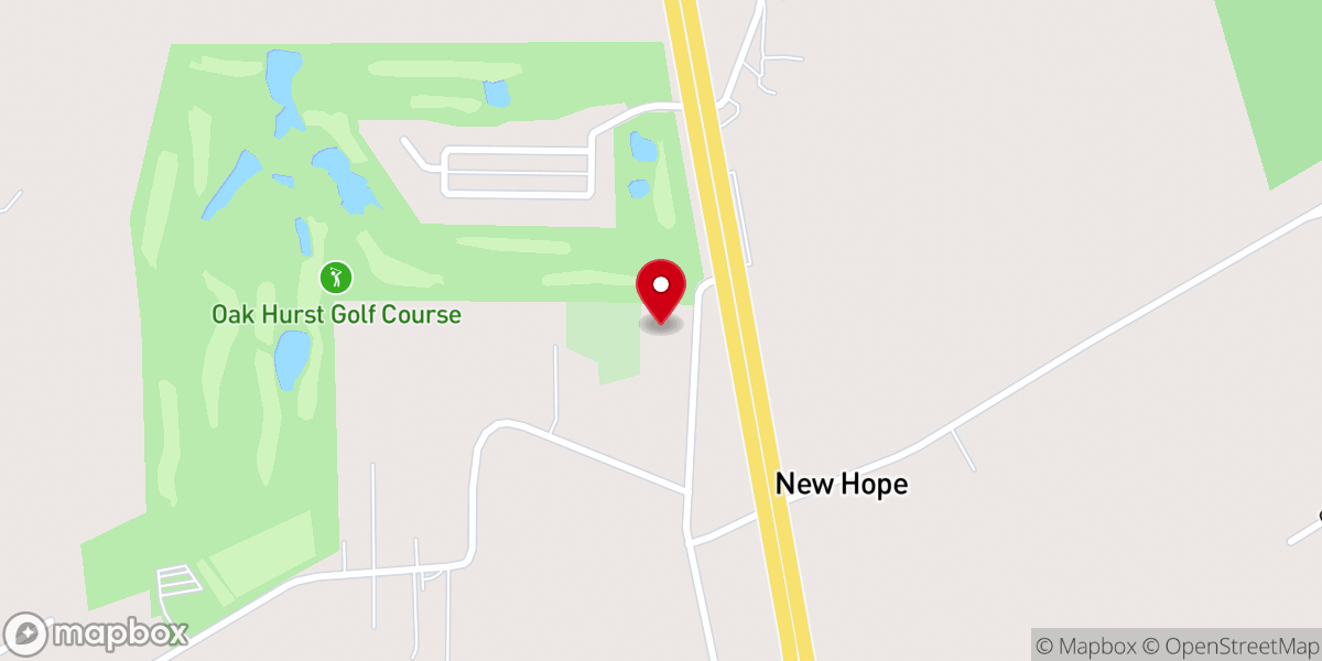 Map showing location of New Hope Baptist Church