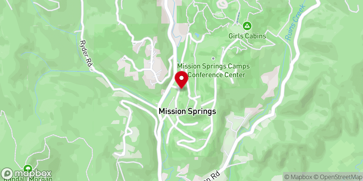 Map showing location of Mission Springs Camps and Conference Center