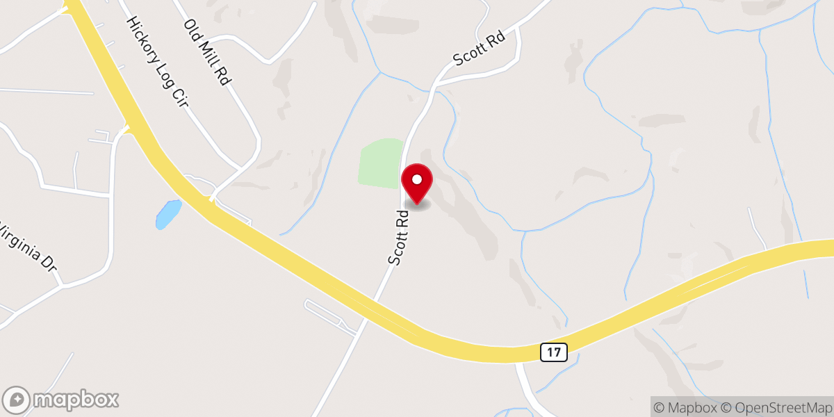Map showing location of Eastanollee Baptist Church