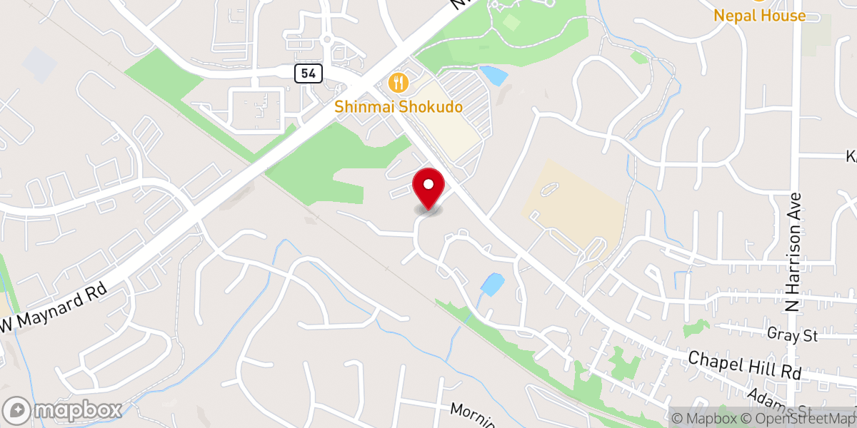 Map showing location of Living Water Christian Church of NC