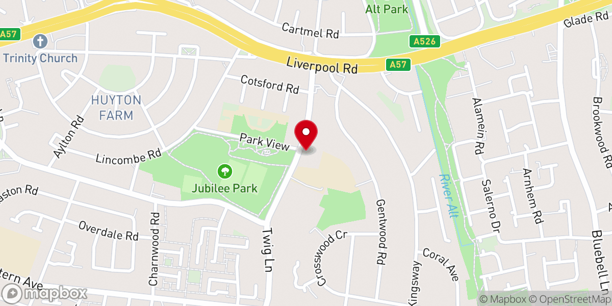 Map showing location of St Aloysius R C Church