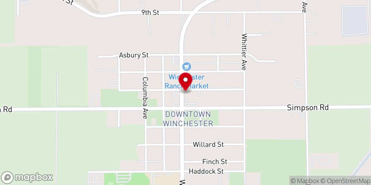 Map showing location of Winchester Community United Methodist Church