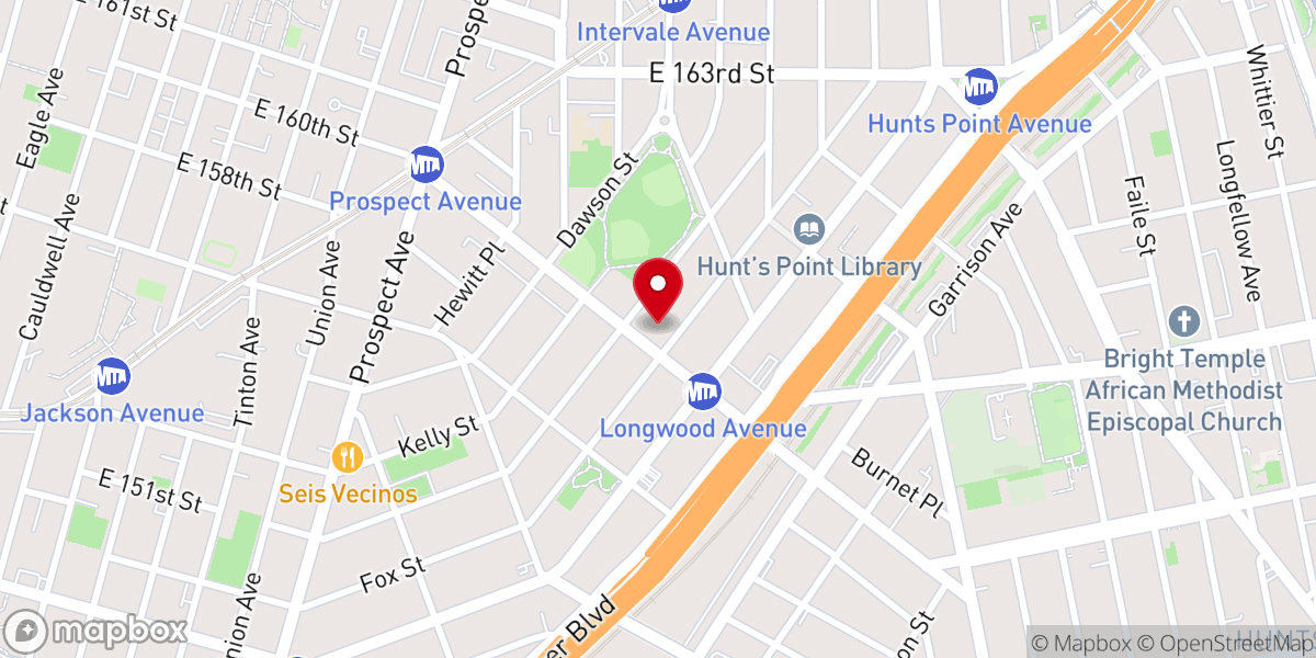 Map showing location of Police Athletic League, Inc. New South Bronx Center