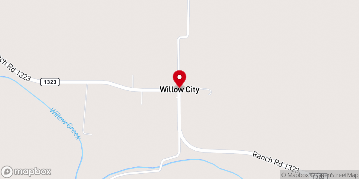 Map showing location of Willow City