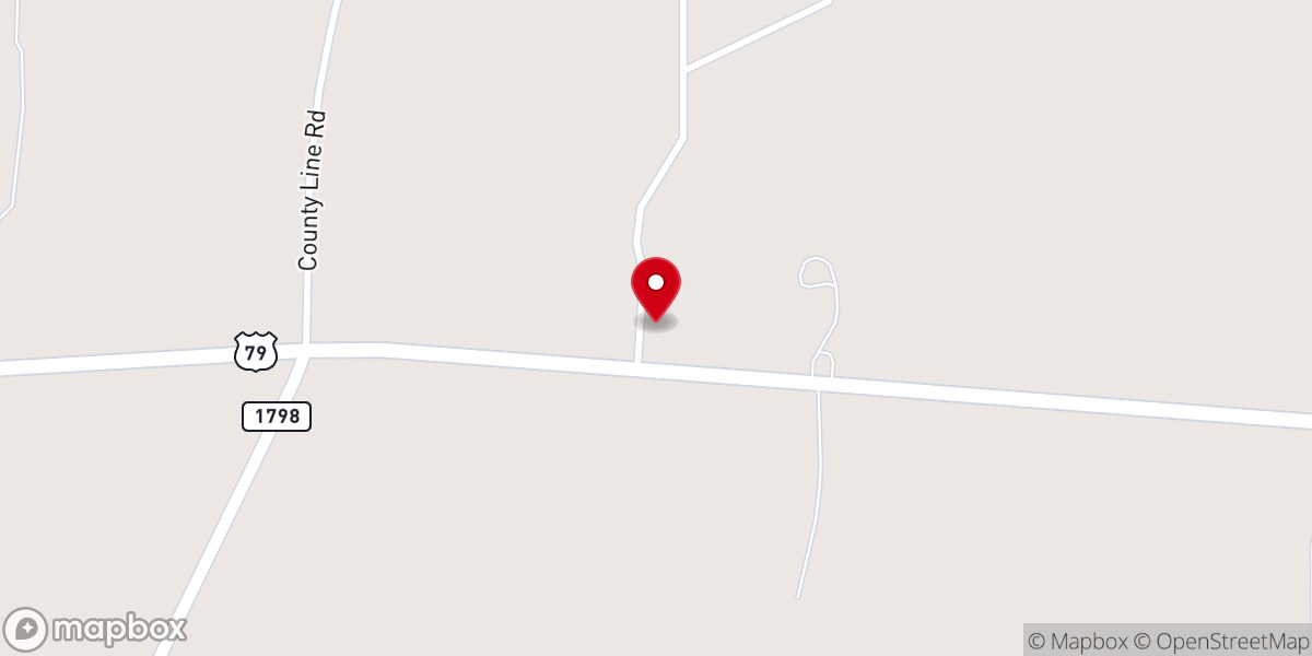 Map showing location of County Line Church