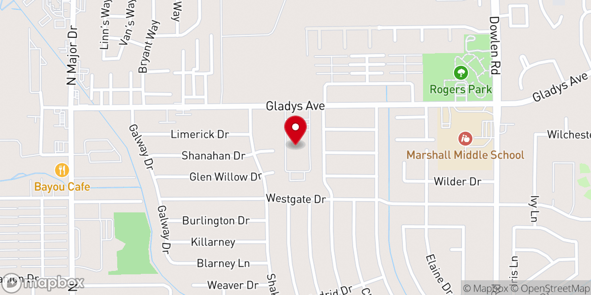 Map showing location of St. Jude Thaddeus Catholic Church