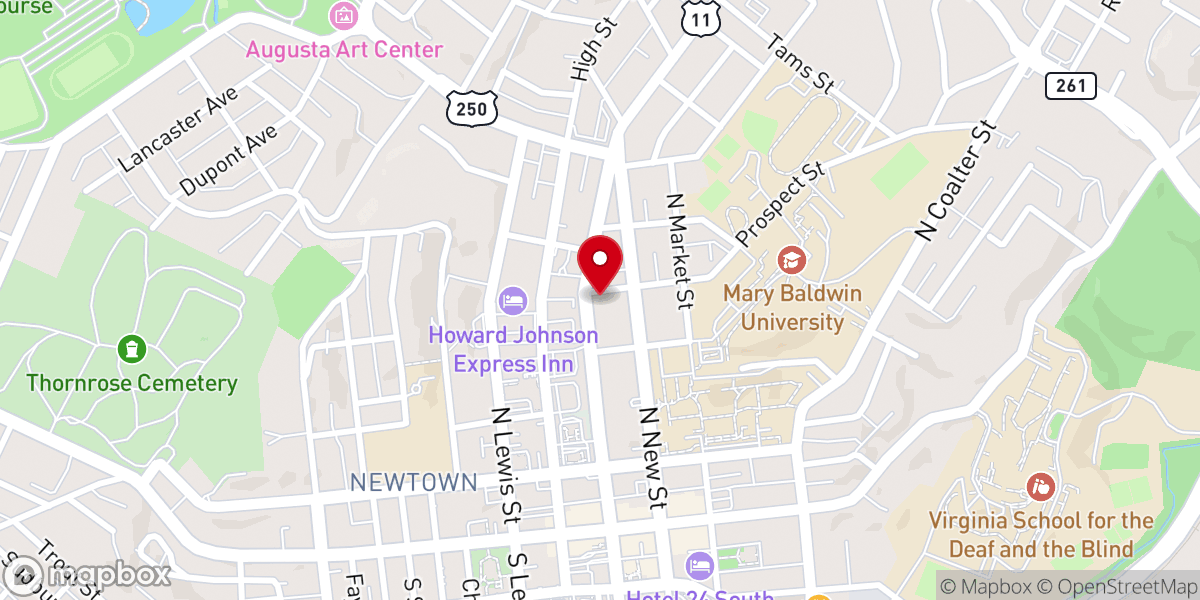 Map showing location of Augusta Street United Methodist Church