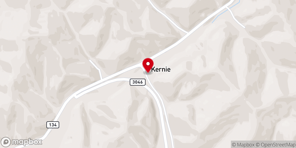 Map showing location of Kernie Freewill Baptist Church