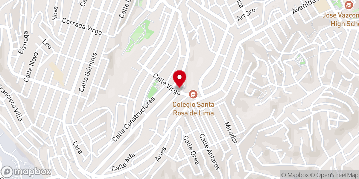 Map showing location of Iglesia Evangelica Bethel