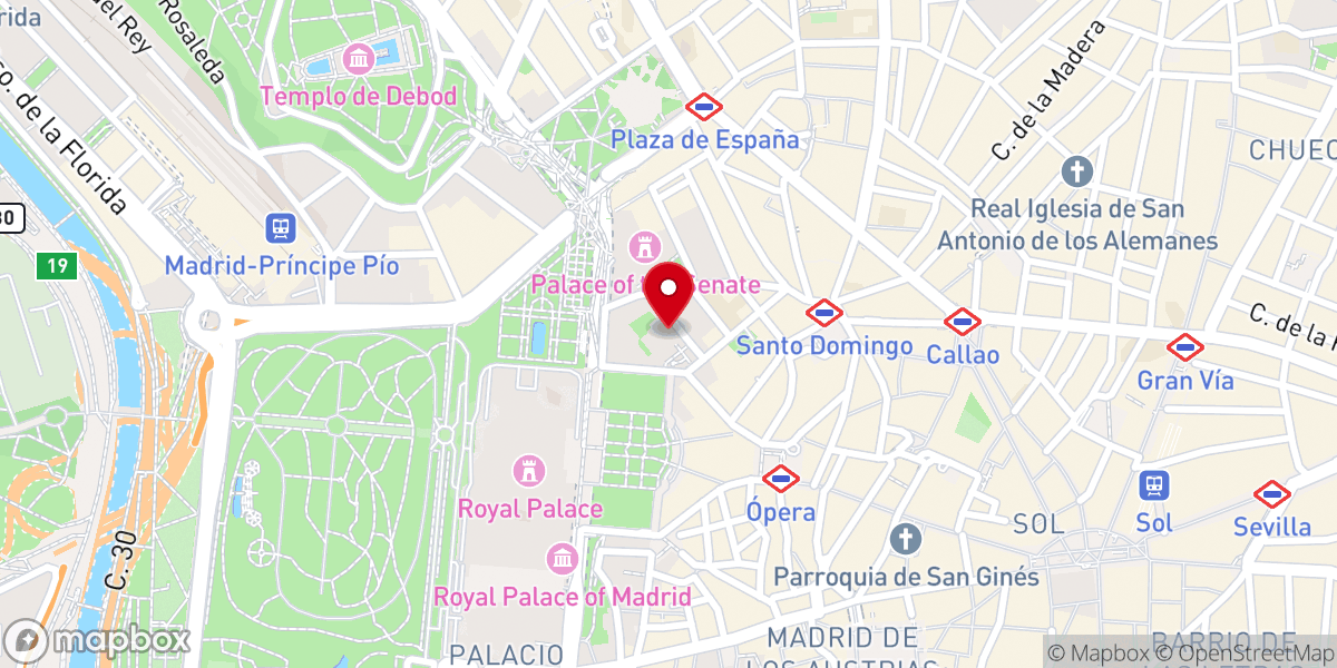 Map showing location of Real Monasterio de la Encarnación