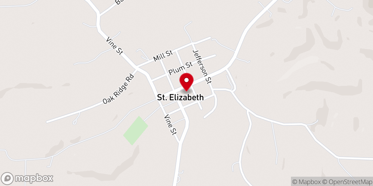 Map showing location of St Lawrence Catholic Church