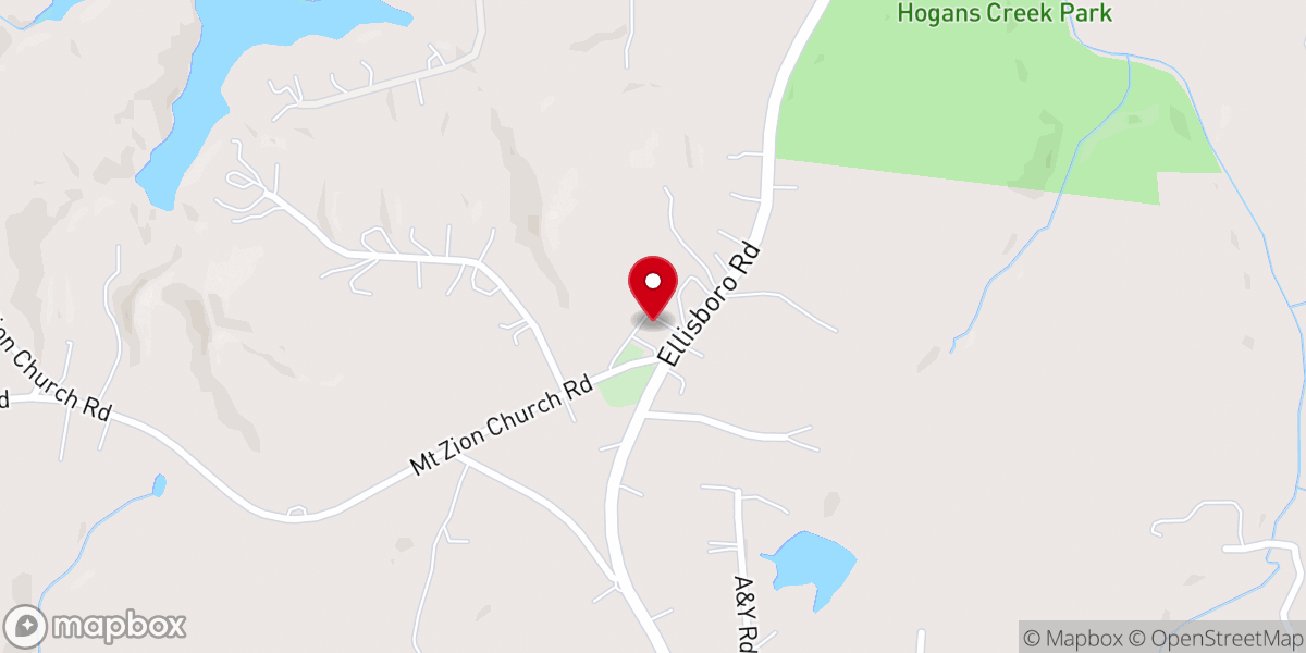 Map showing location of Mt Zion Church of Stokesdale
