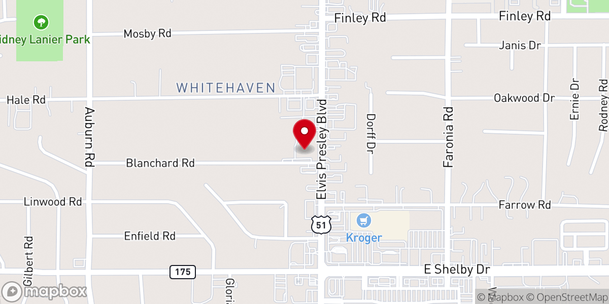 Map showing location of Whitehaven United Methodist Church