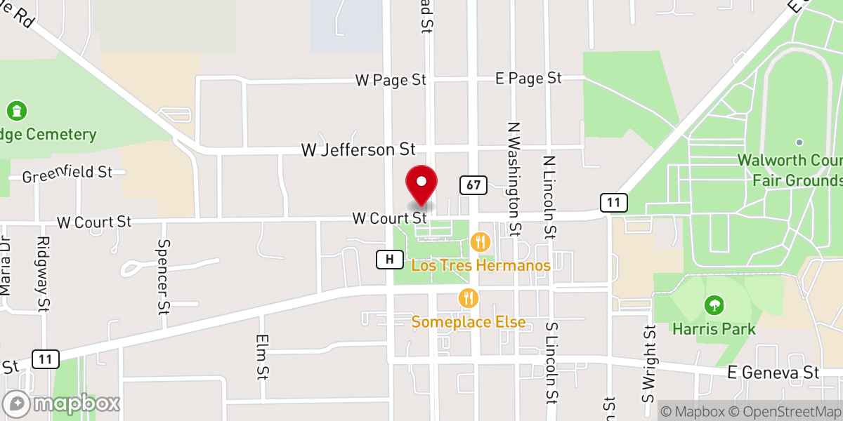 Map showing location of Church of Christ