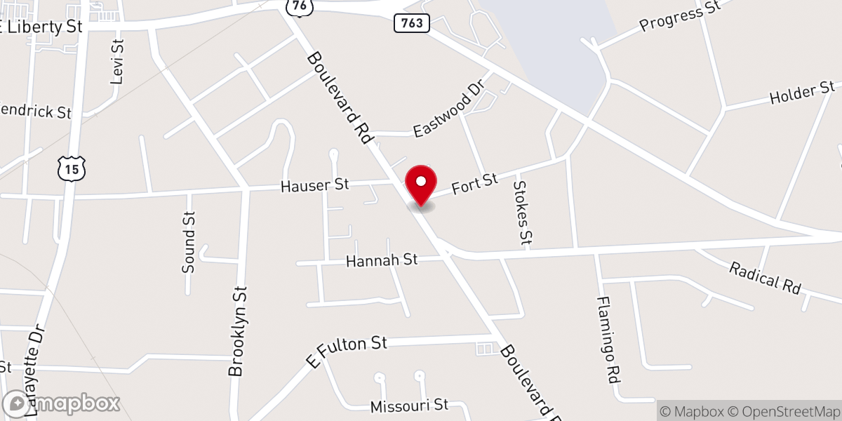 Map showing location of Unity Universal Baptist Church