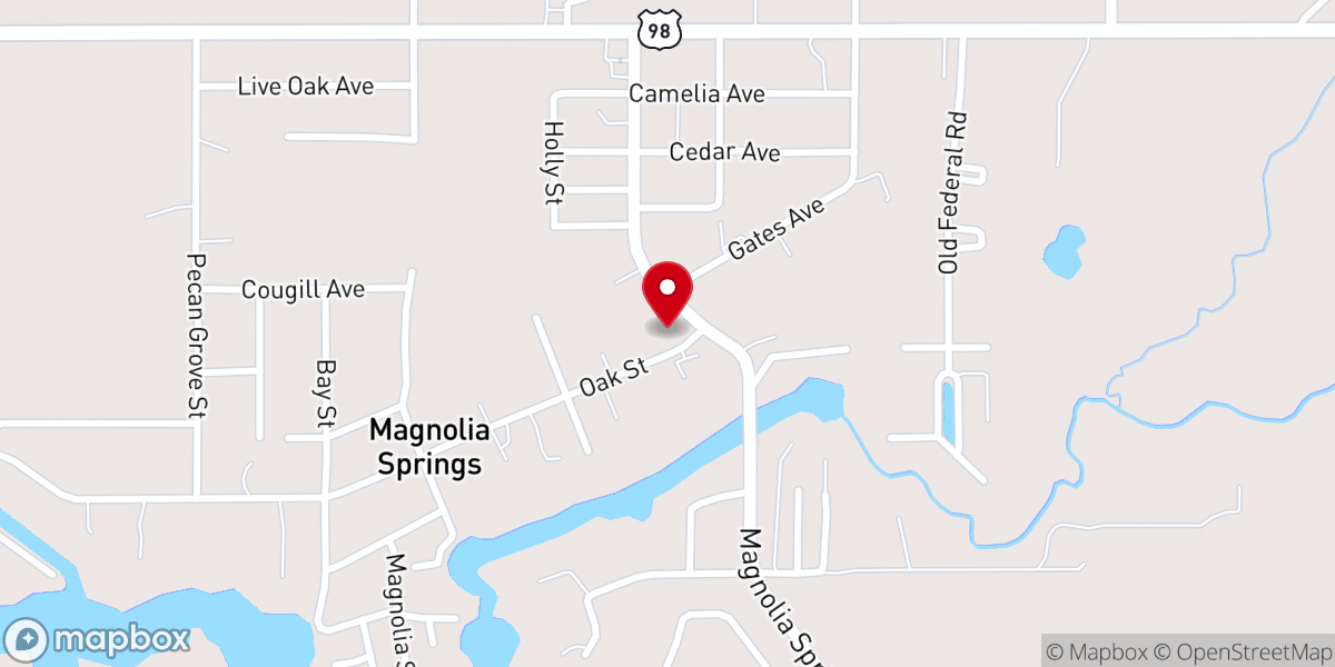 Map showing location of St. Paul's Episcopal Church (Magnolia Springs, Alabama)