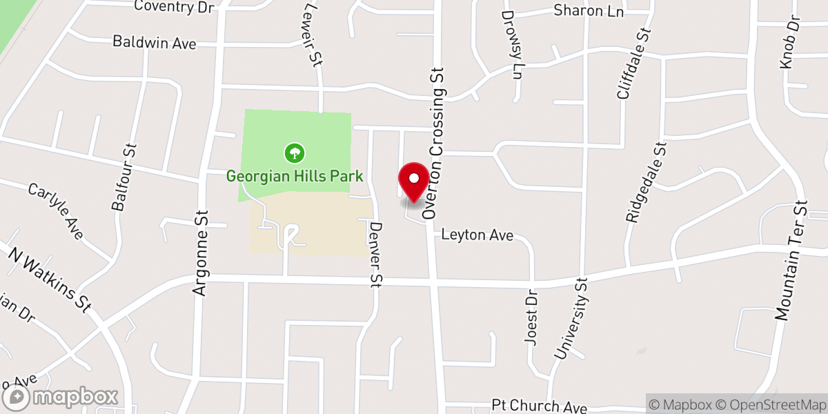Map showing location of Georgian Hills United Methodist Church