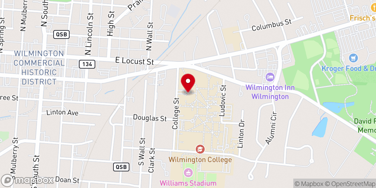 Map showing location of Wilmington Yearly Meeting